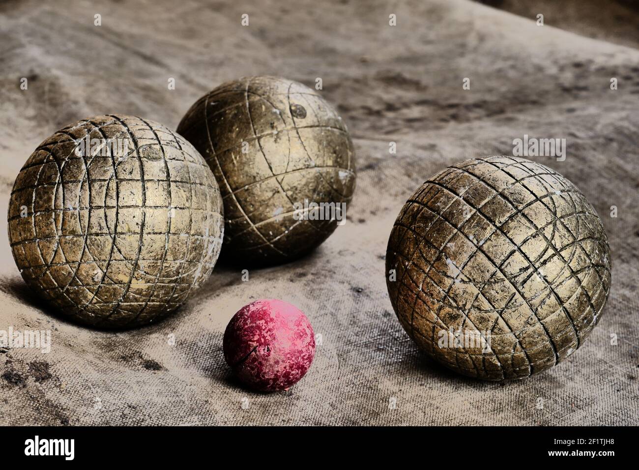 Petanque balls, Digitally filtered view, France Stock Photo Alamy