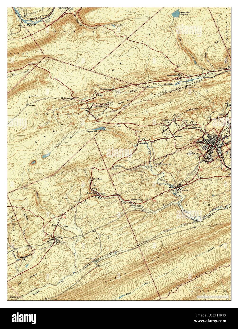 Minersville, Pennsylvania, map 1947, 131680, United States of America