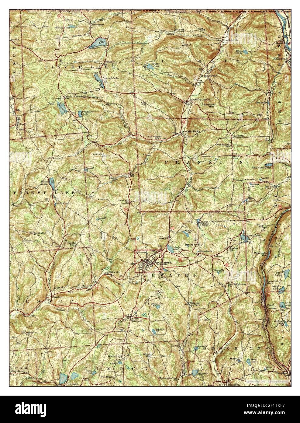 Montrose, Pennsylvania, map 1945, 162500, United States of America by Timeless Maps, data U.S
