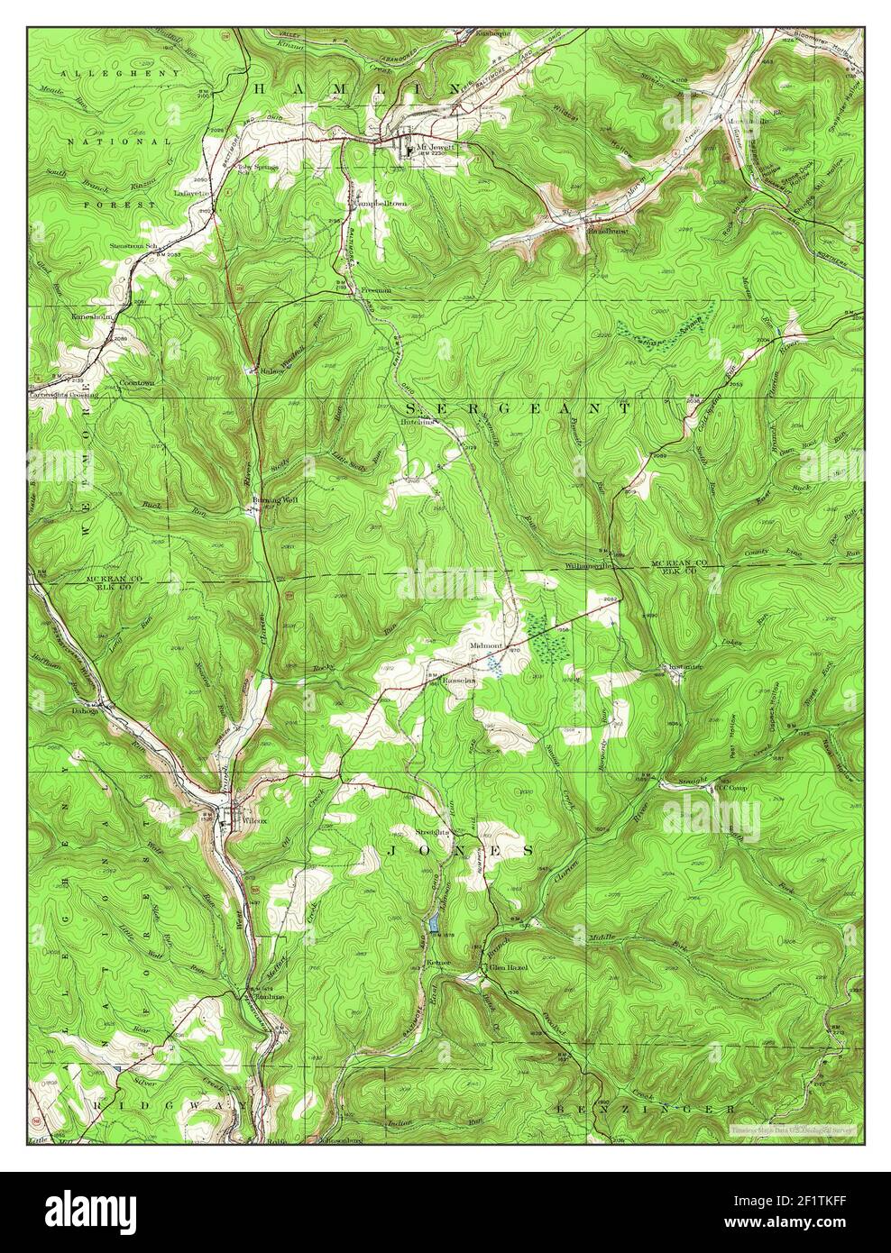Mt Jewett, Pennsylvania, map 1935, 162500, United States of America by