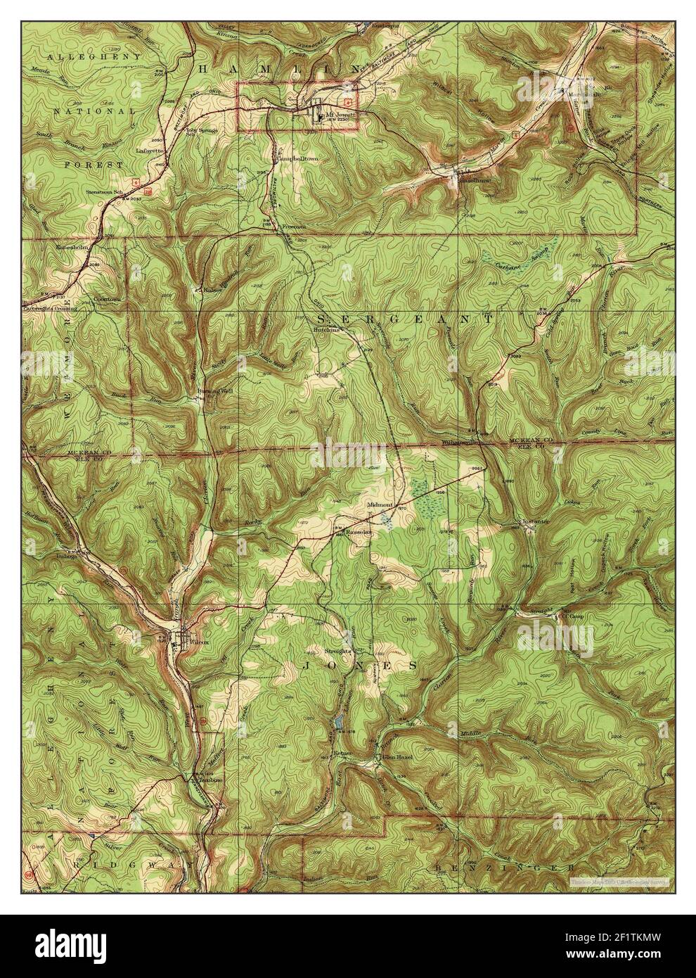 Mt Jewett, Pennsylvania, map 1940, 162500, United States of America by