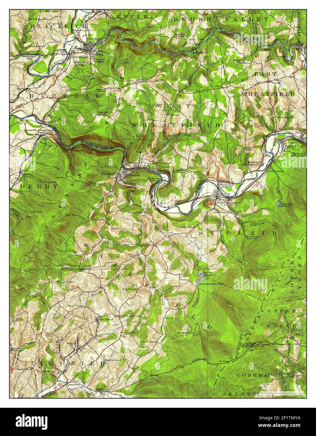 New Florence, Pennsylvania, map 1920, 1:62500, United States of America by Timeless Maps, data U.S. Geological Survey Stock Photo