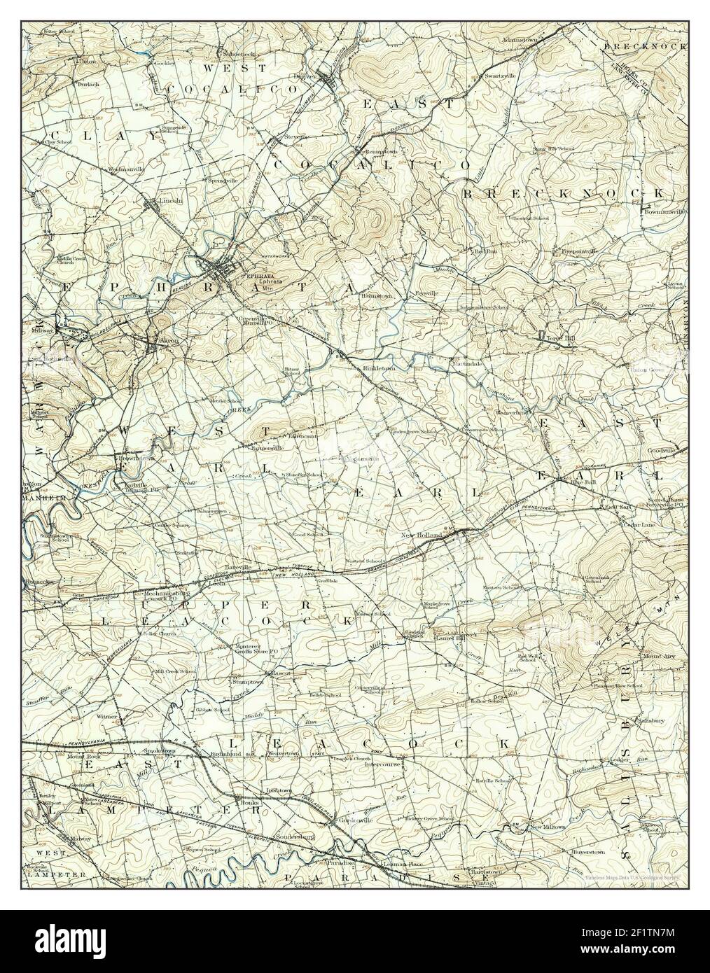 New Holland, Pennsylvania, map 1906, 162500, United States of America
