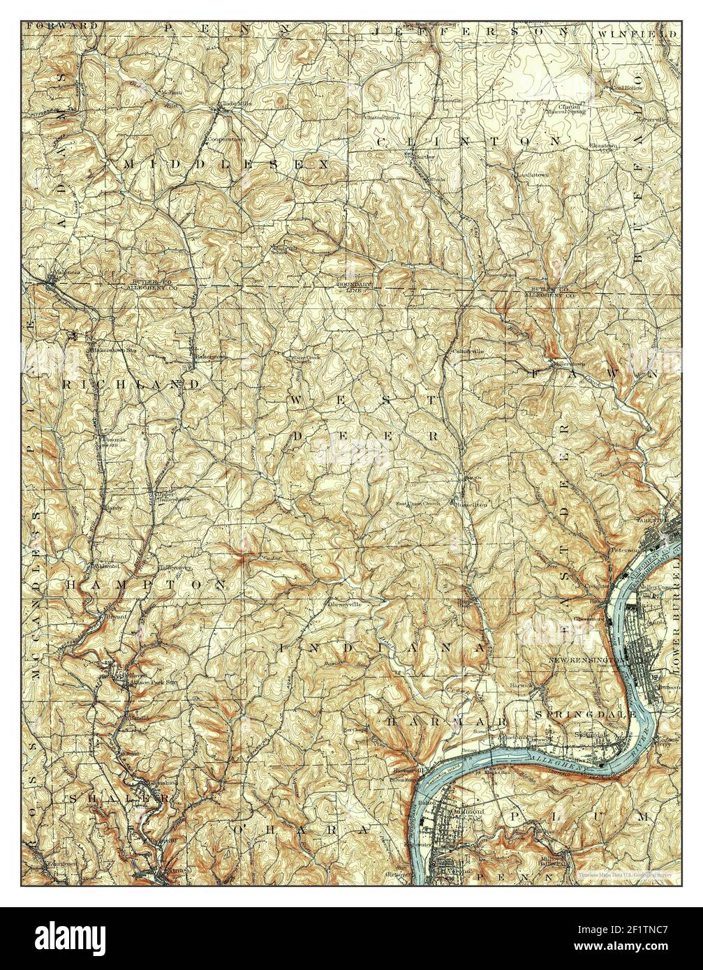 New Kensington, Pennsylvania, map 1908, 162500, United States of America by Timeless Maps, data