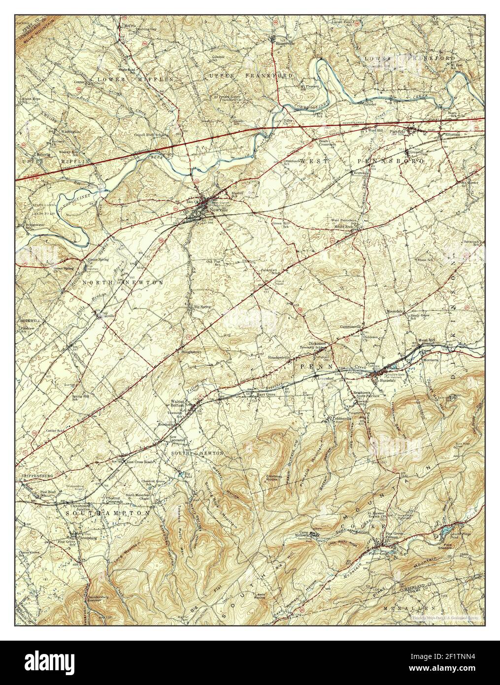 Newville, Pennsylvania, map 1952, 162500, United States of America by