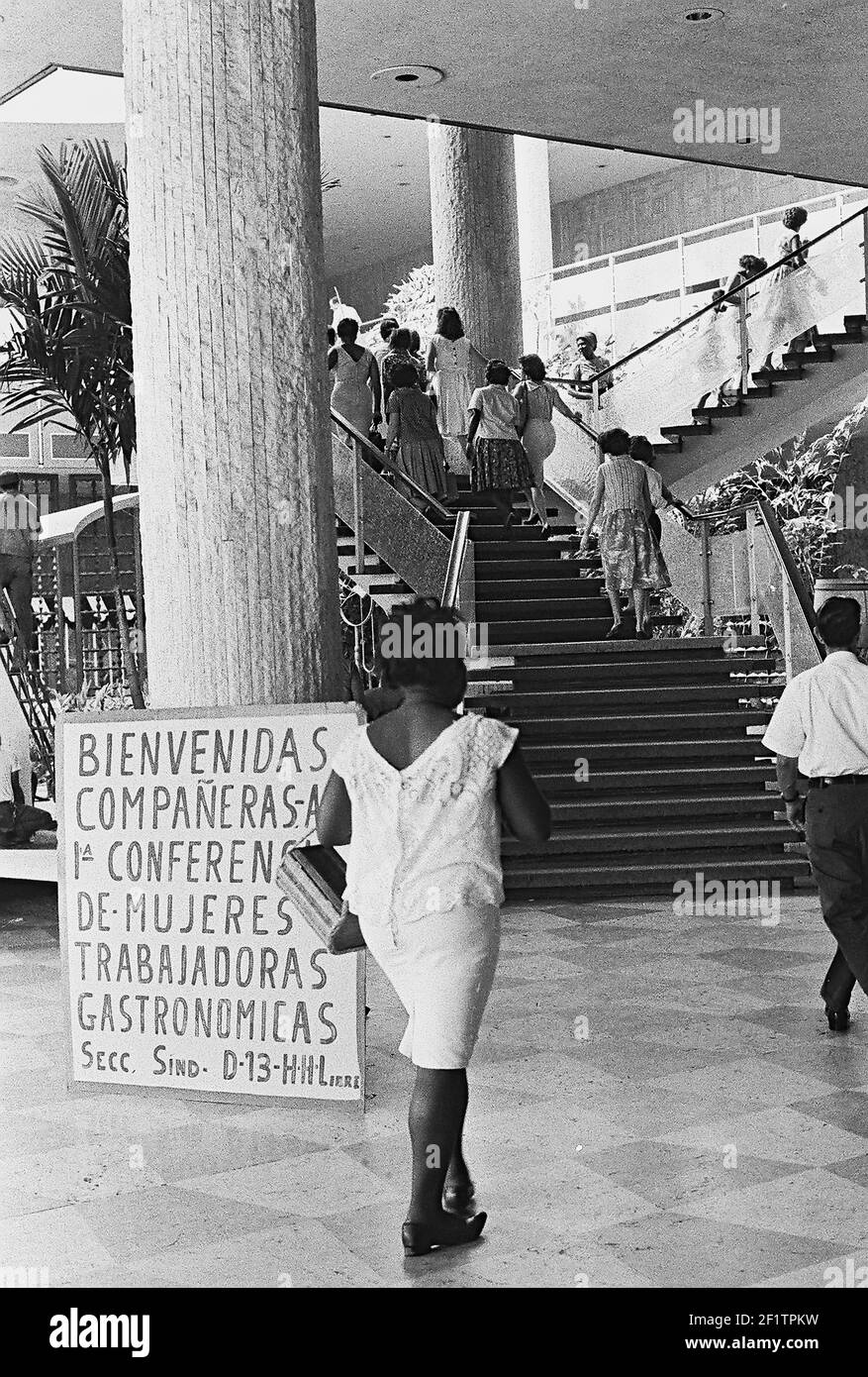 Foyer, Habana Libre Hotel, Havana (Cuba : Province), Havana (Cuba), Cuba, 1964. From the Deena Stryker photographs collection. () Stock Photo