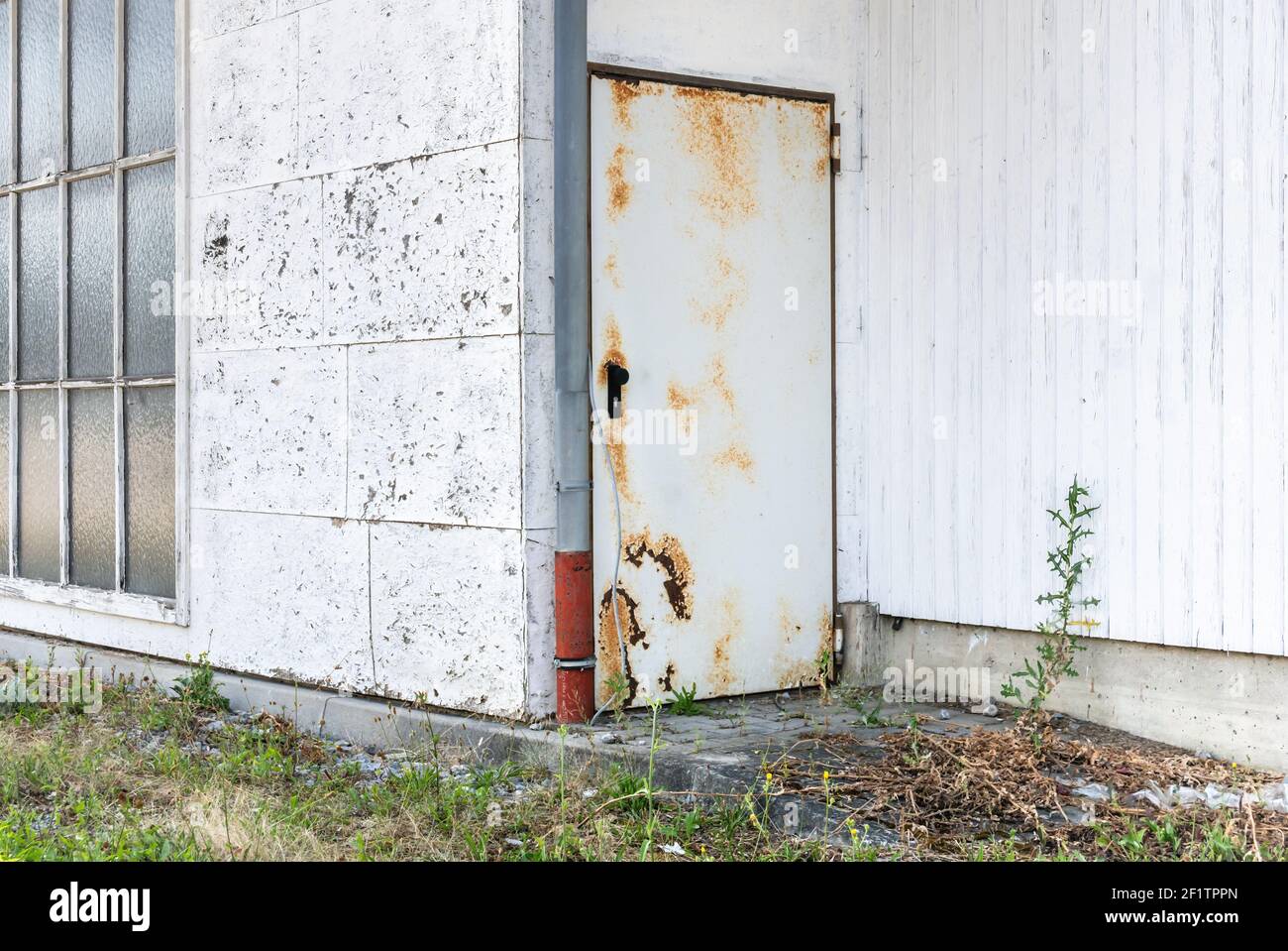 Rusty back door Stock Photo