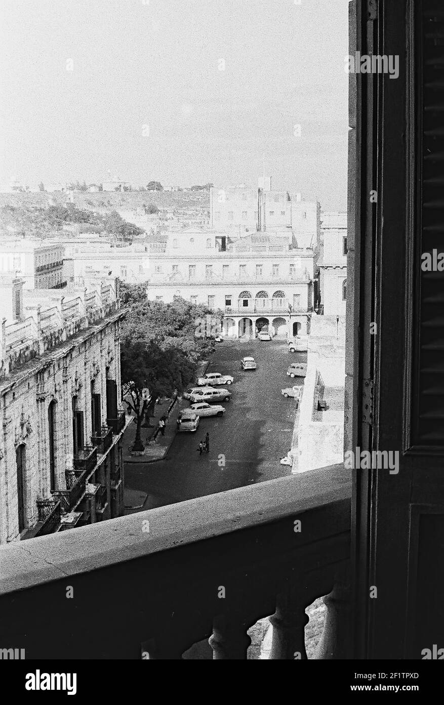 Hotel room where writer Ernest Hemingway stayed, Hotel Ambos Mundos, Cuba, 1964. From the Deena Stryker photographs collection. () Stock Photo