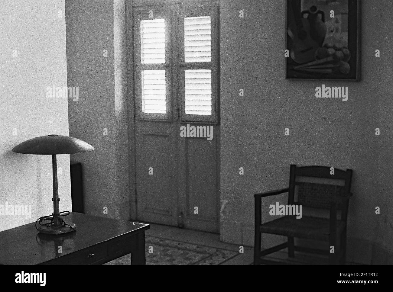 Hotel room where writer Ernest Hemingway stayed, Hotel Ambos Mundos, Cuba, 1964. From the Deena Stryker photographs collection. () Stock Photo