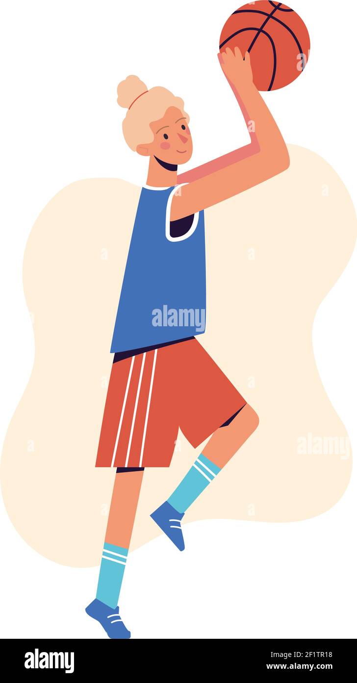 Vector illustration of basketball player isolated on white background