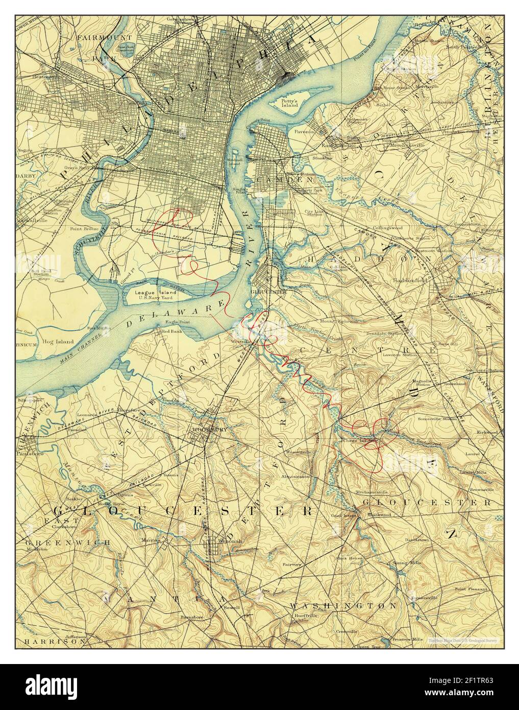 Philadelphia Pennsylvania map - Philadelphia Pennsylvania Map 1891 162500 United States Of America By Timeless Maps Data Us Geological Survey 2F1TR63