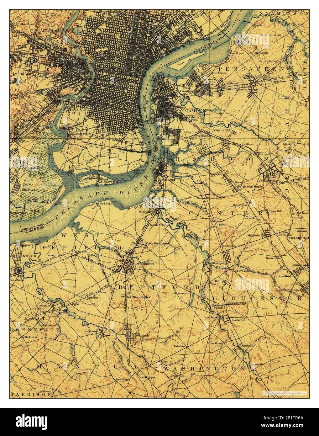 Philadelphia Pennsylvania map - Philadelphia Pennsylvania Map 1898 162500 United States Of America By Timeless Maps Data Us Geological Survey 2F1TR6A