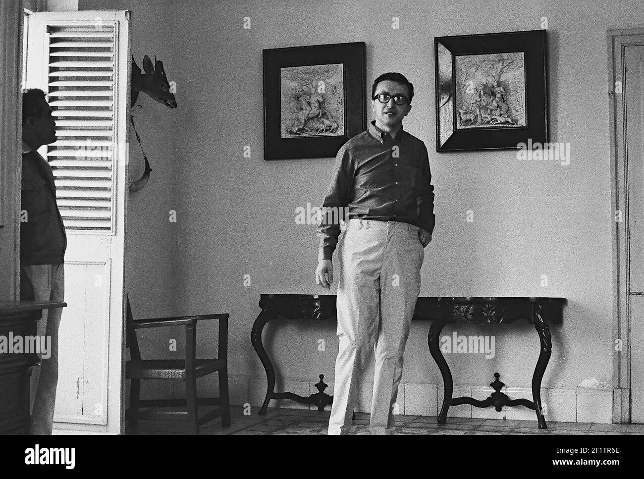 Hotel room where writer Ernest Hemingway stayed, Hotel Ambos Mundos, Cuba, 1964. From the Deena Stryker photographs collection. () Stock Photo