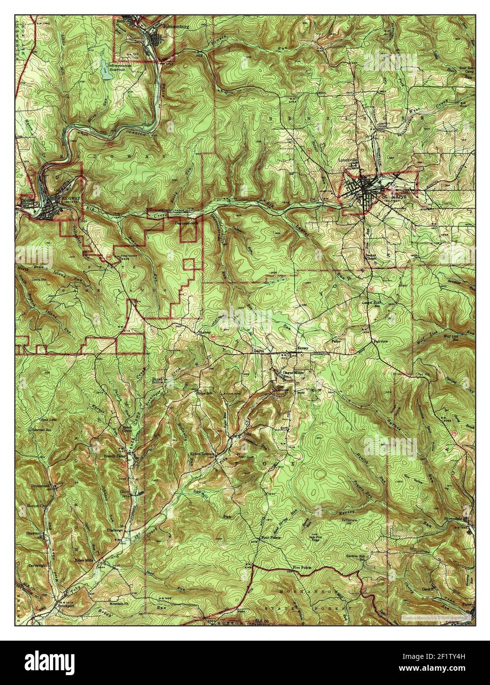 Ridgway, Pennsylvania, map 1944, 162500, United States of America by