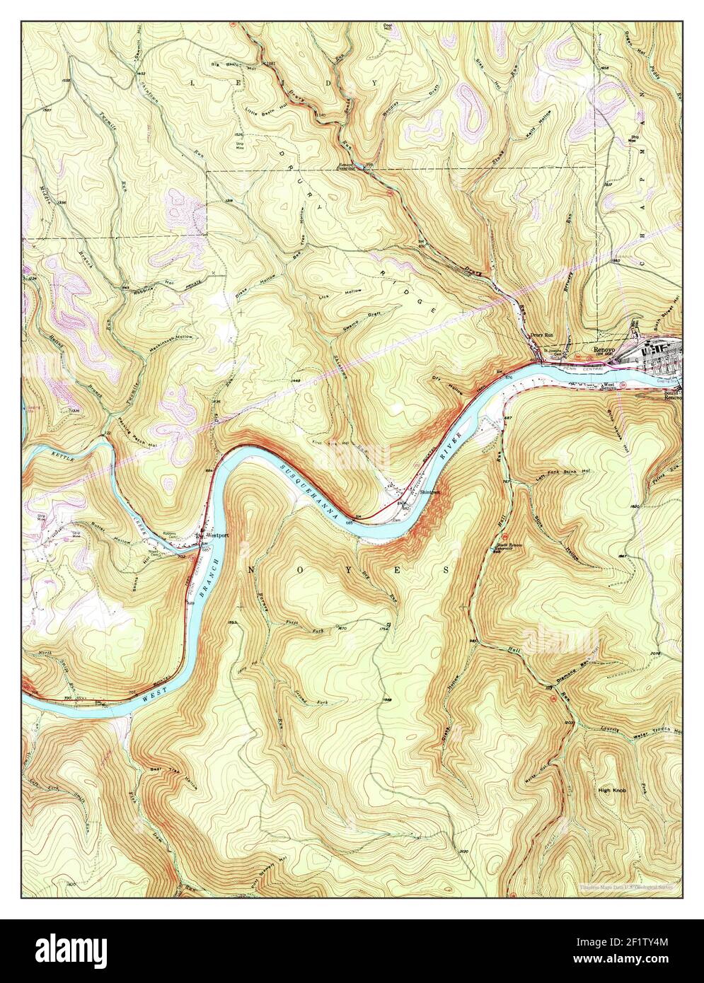 Renovo West, Pennsylvania, map 1946, 124000, United States of America