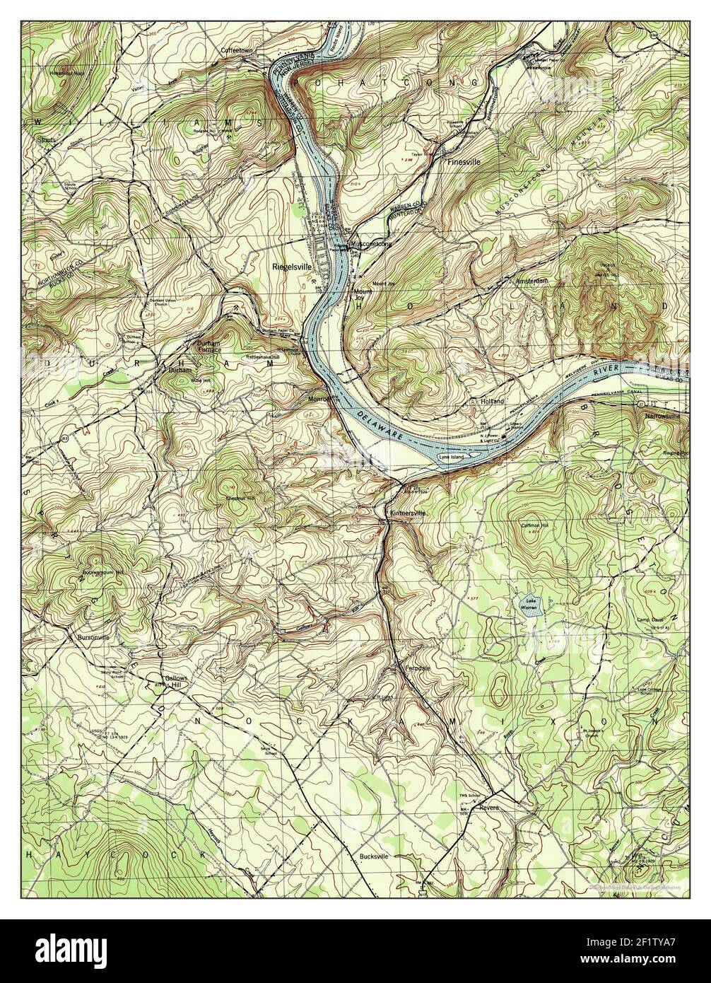 Riegelsville, Pennsylvania, map 1943, 131680, United States of America