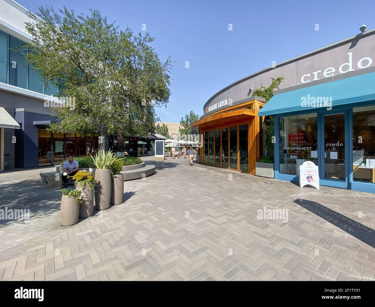 UTC Westfield Shopping Mall, outdoor shopping center with upmarket chain retailers and restaurants Stock Photo