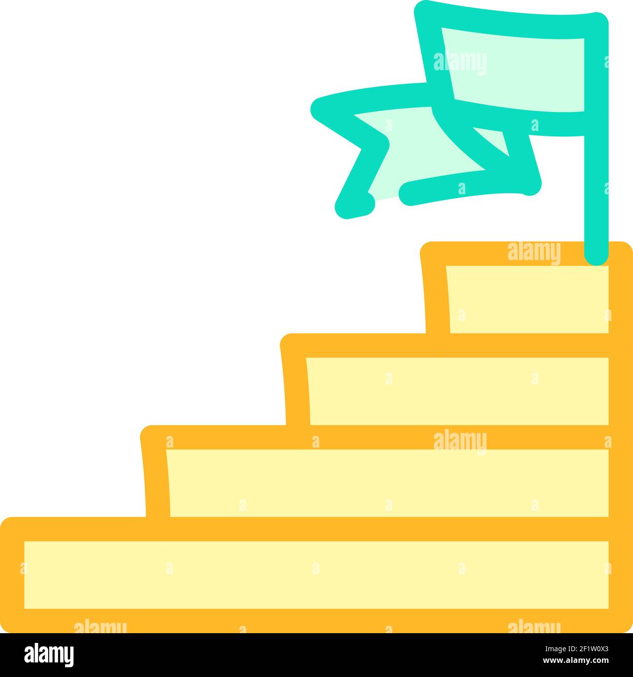goal achievement color icon vector illustration line Stock Vector Image ...
