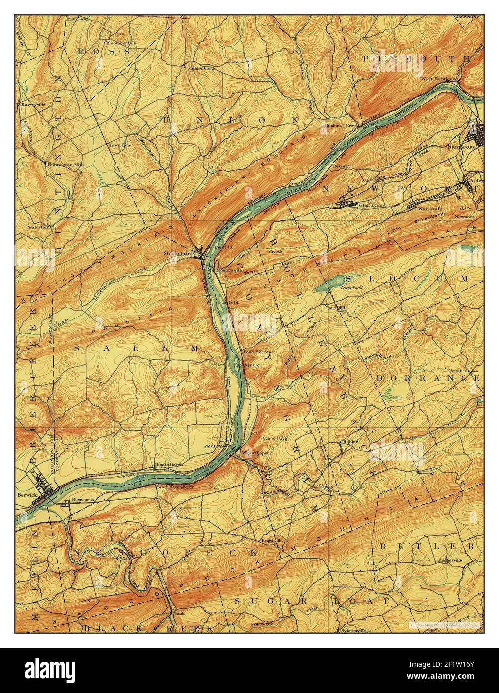 Map of shickshinny Cut Out Stock Images & Pictures Alamy