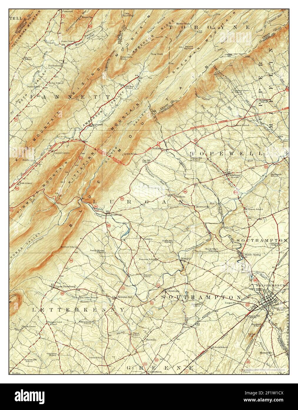 Shippensburg, Pennsylvania, map 1923, 162500, United States of America