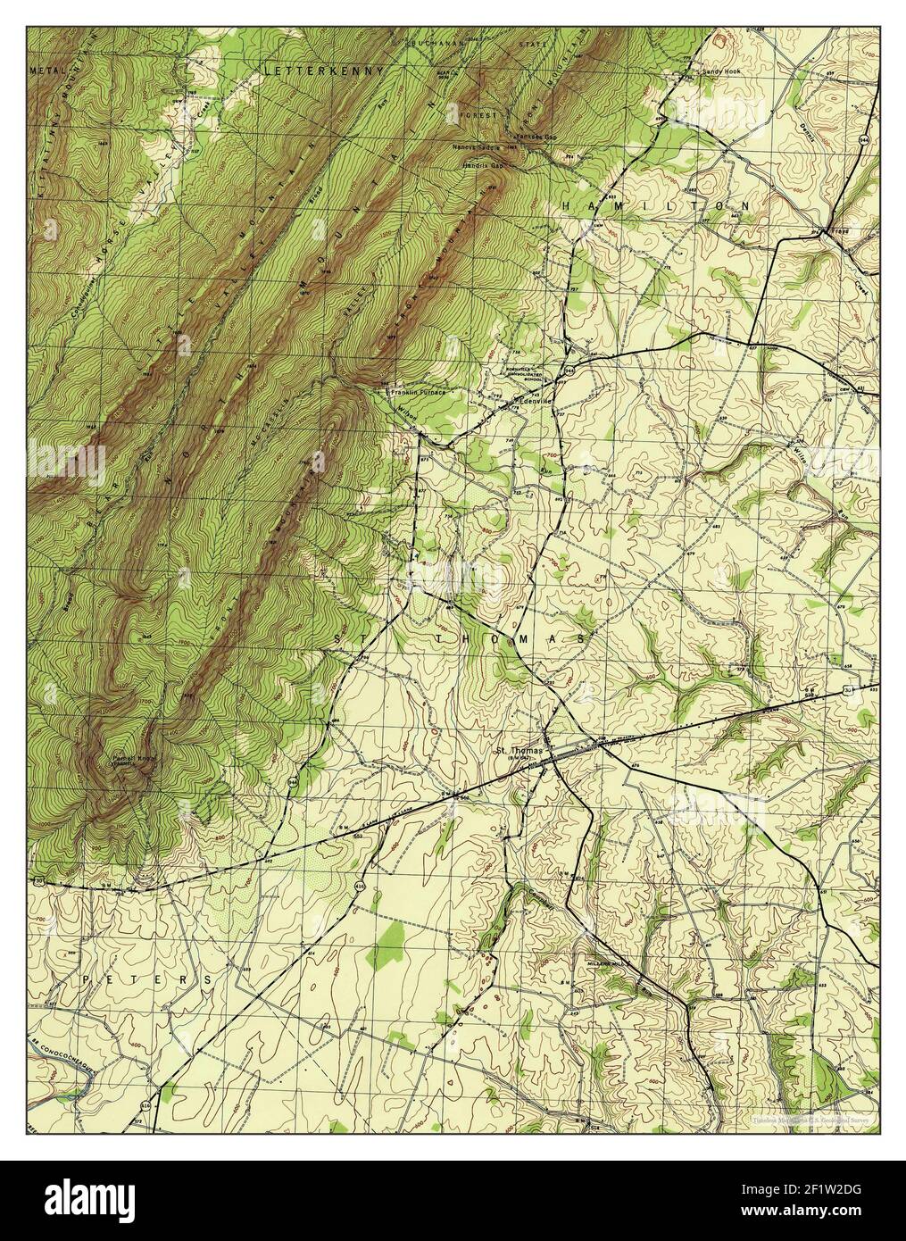 St Thomas, Pennsylvania, map 1944, 131680, United States of America by