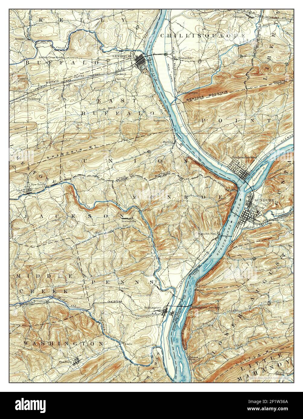 Sunbury, Pennsylvania, map 1893, 162500, United States of America by