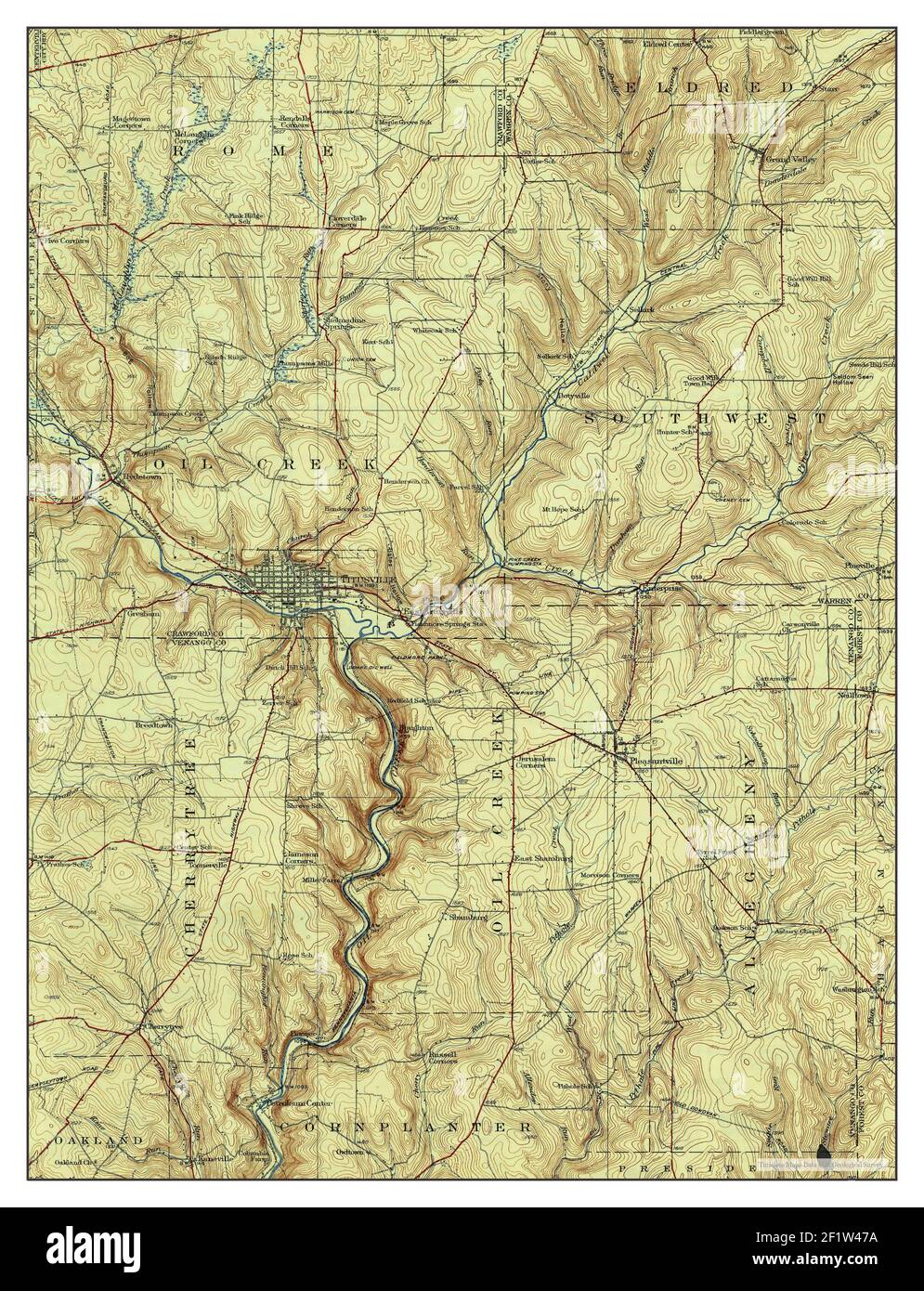 Titusville, Pennsylvania, map 1933, 162500, United States of America