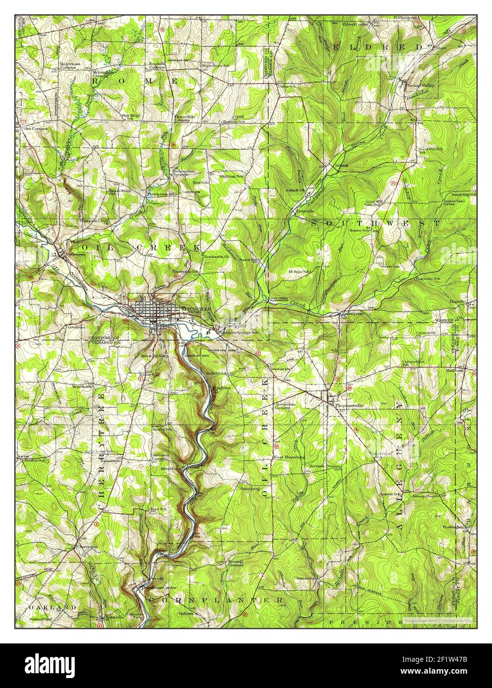 Titusville, Pennsylvania, map 1927, 162500, United States of America