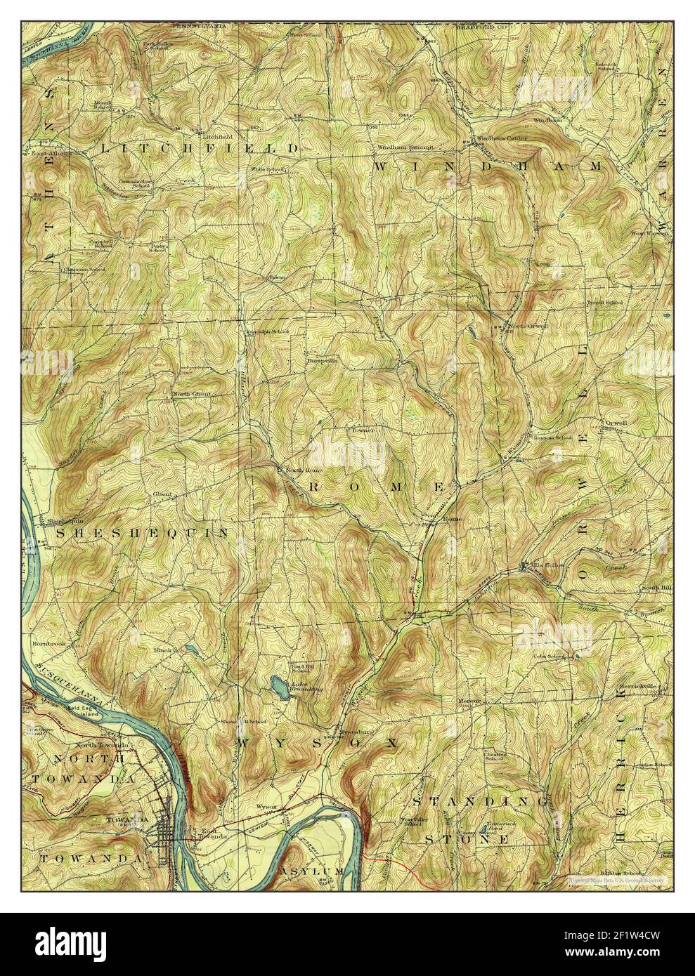 Map of towanda hires stock photography and images Alamy