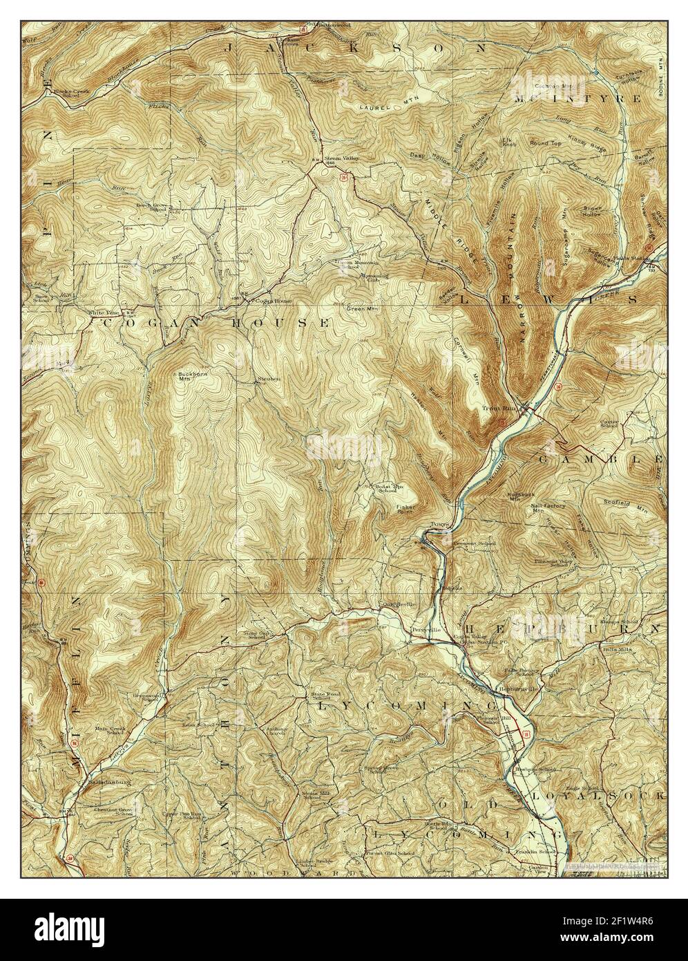 Map of trout run Cut Out Stock - Trout Run Pennsylvania Map 1923 162500 United States Of America By Timeless Maps Data Us Geological Survey 2F1W4R6 