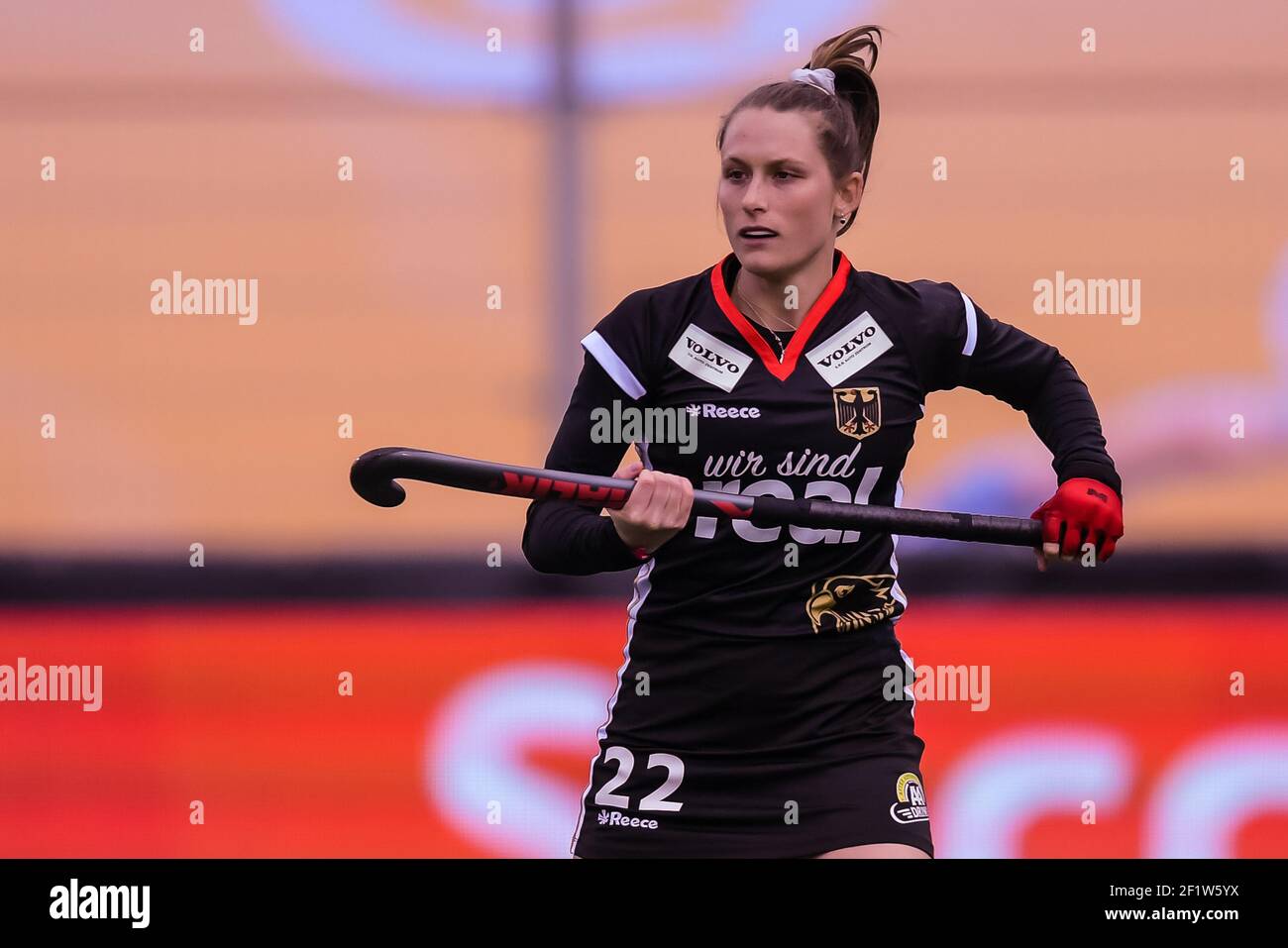 AMSTELVEEN, NETHERLANDS - MARCH 6: Cecile Pieper of Germany during the FIH Pro League match between Netherlands Women and Germany Women at Wagener Sta Stock Photo