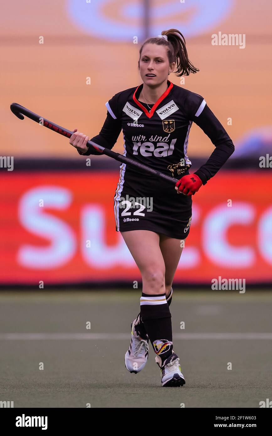 AMSTELVEEN, NETHERLANDS - MARCH 6: Cecile Pieper of Germany during the FIH Pro League match between Netherlands Women and Germany Women at Wagener Sta Stock Photo