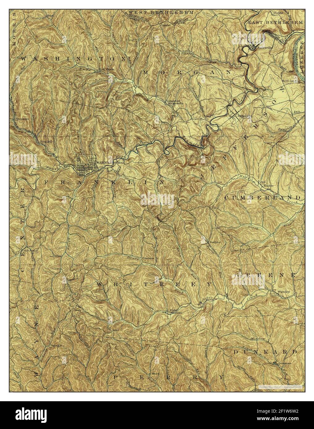 Map of waynesburg hires stock photography and images Alamy