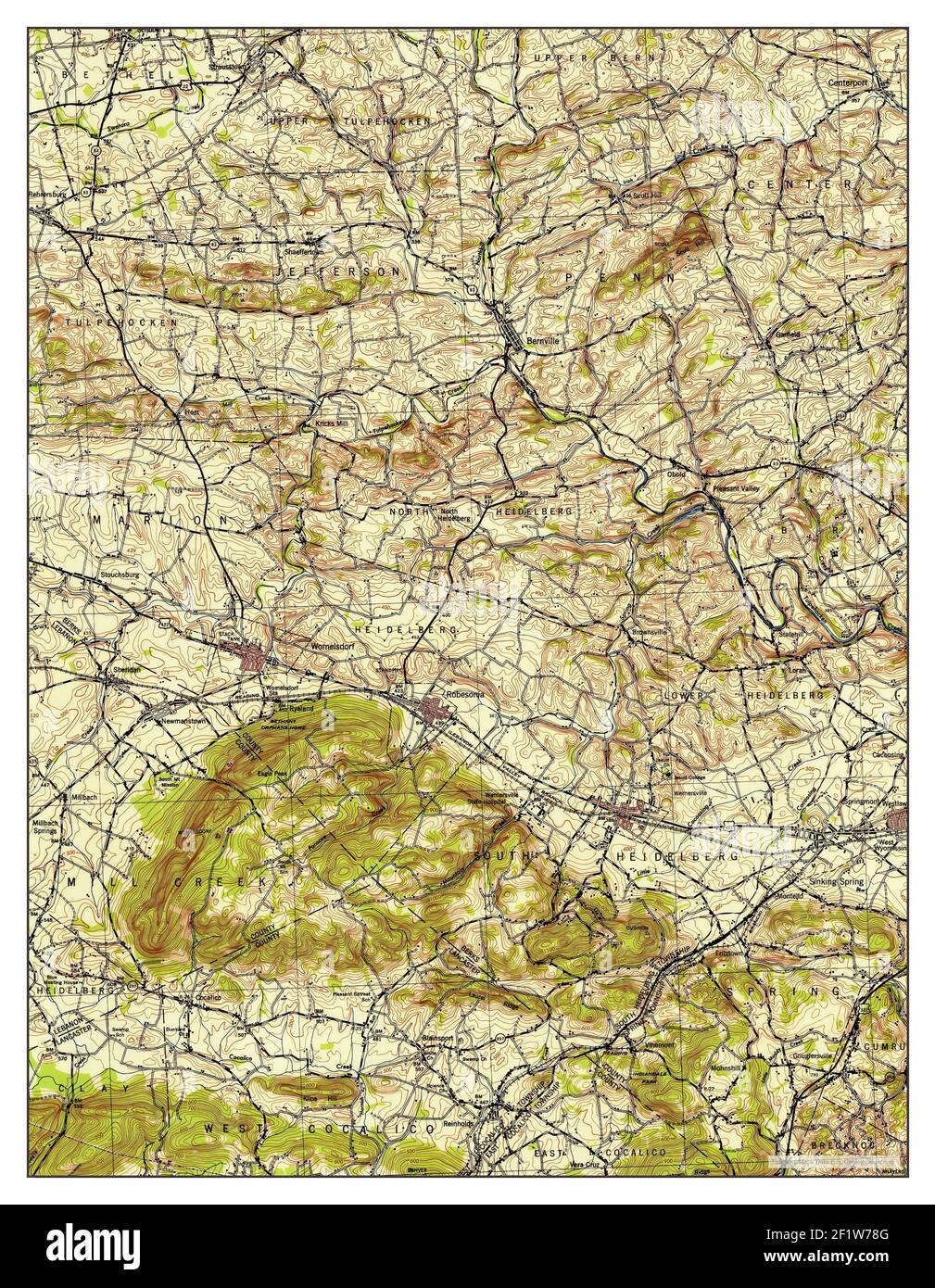 Wernersville, Pennsylvania, map 1953, 162500, United States of America