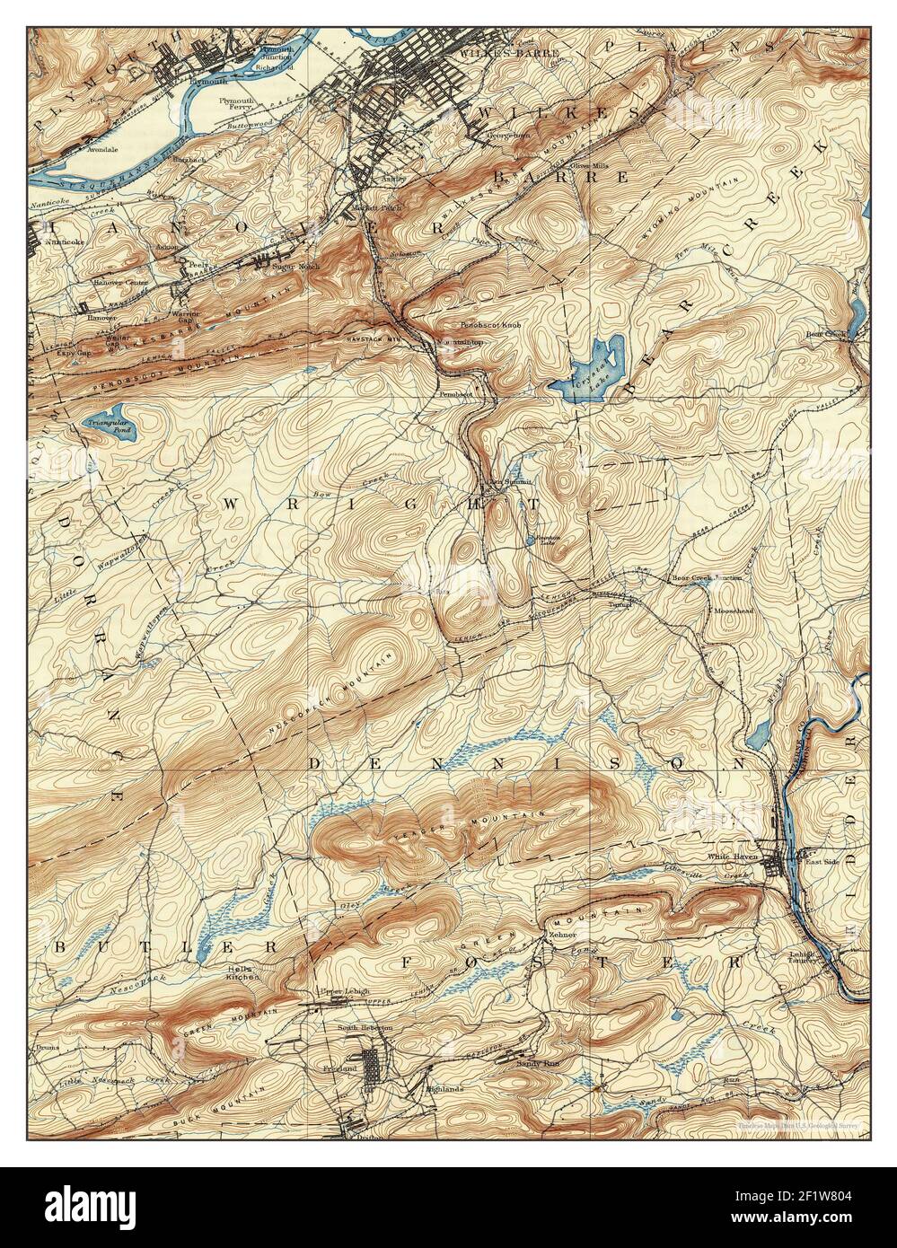 WilkesBarre, Pennsylvania, map 1894, 162500, United States of America