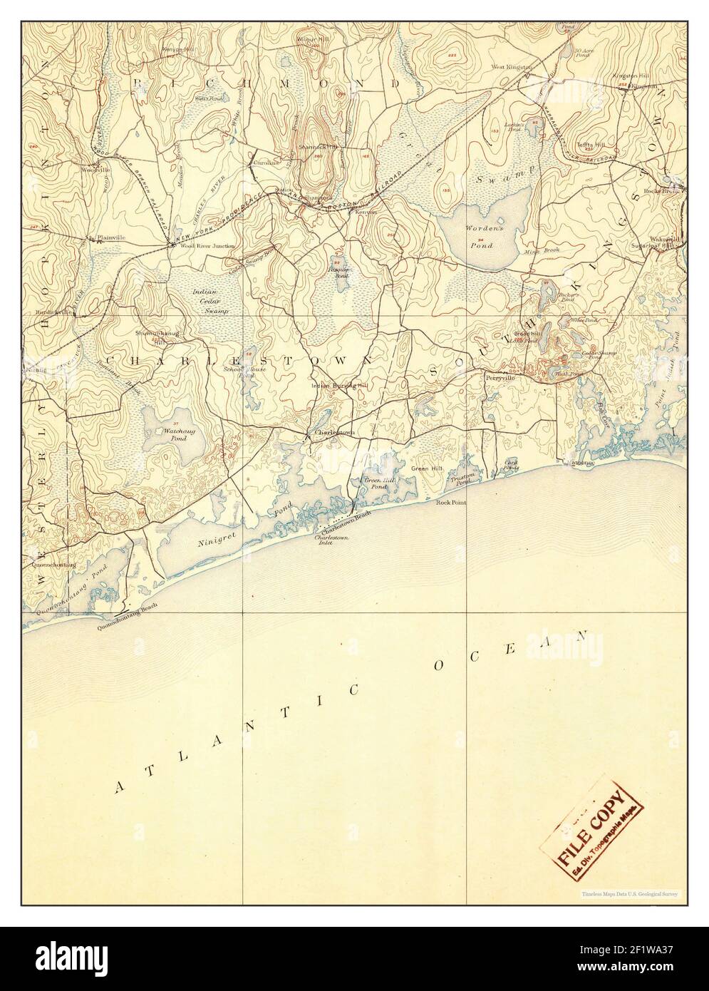 Charlestown, Rhode Island, map 1889, 162500, United States of America