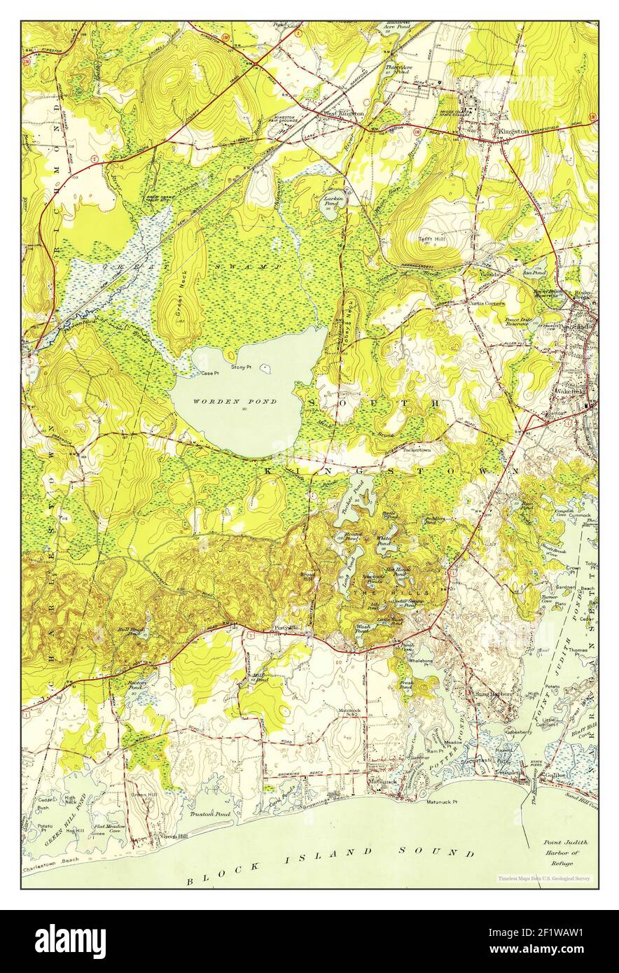 Kingston, Rhode Island, map 1942, 131680, United States of America by