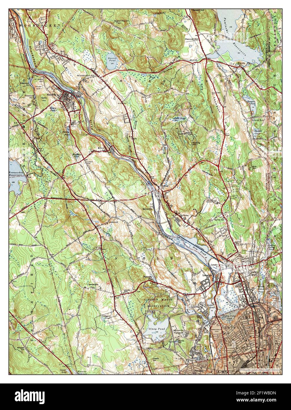 Pawtucket, Rhode Island, map 1942, 131680, United States of America by Timeless Maps, data U.S
