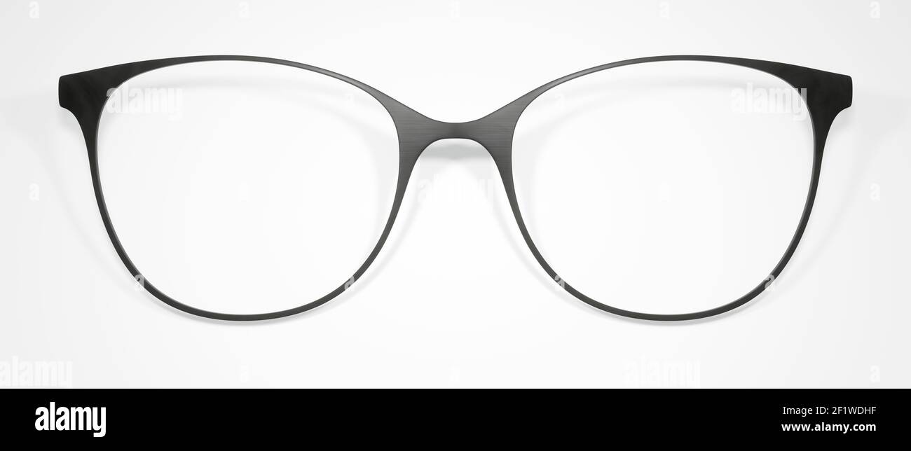 Black glasses on white background Stock Photo - Alamy