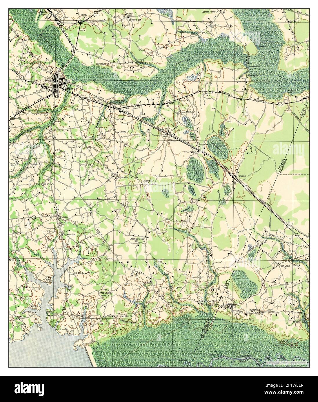 Manning, South Carolina, map 1944, 162500, United States of America by
