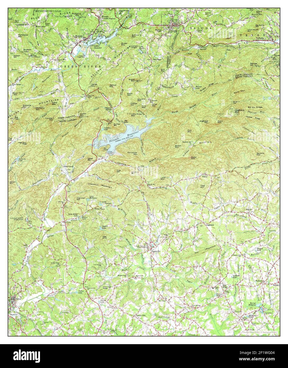 Tigerville, South Carolina, map 1959, 162500, United States of America