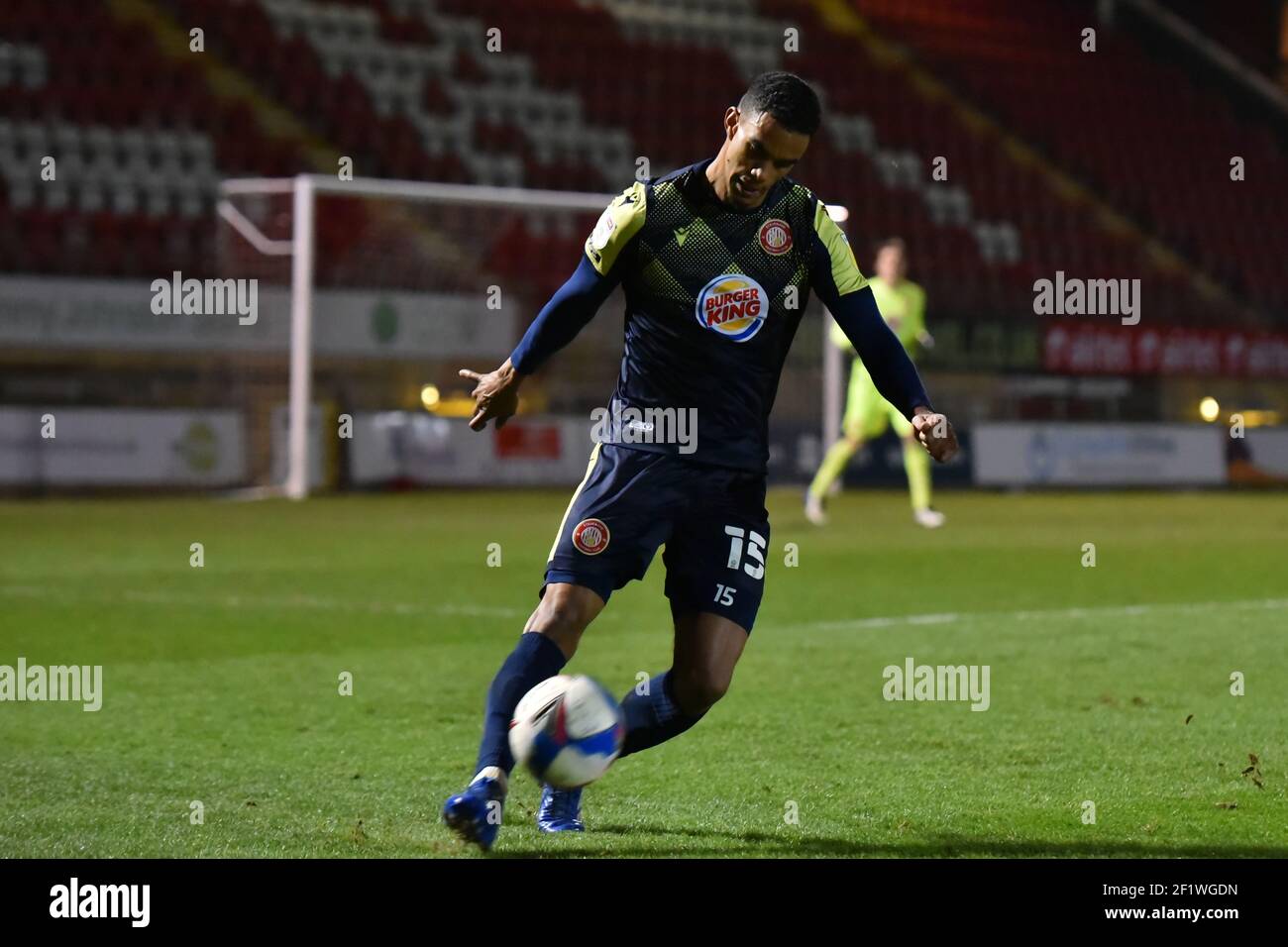 LONDON, UK. MARCH 9TH: Terence Vancooten of Stevenage in action during the Sky Bet League 2 match between Leyton Orient and Stevenage at the Matchroom Stadium, London on Tuesday 9th March 2021. (Credit: Ivan Yordanov | MI News) Credit: MI News & Sport /Alamy Live News Stock Photo