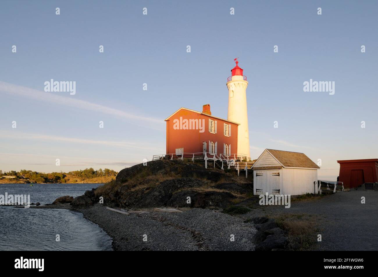 Fisgard Lighthouse National Historic Site of Canada, Esquimalt, Vancouver Island, British Columbia, Canada. Stock Photo