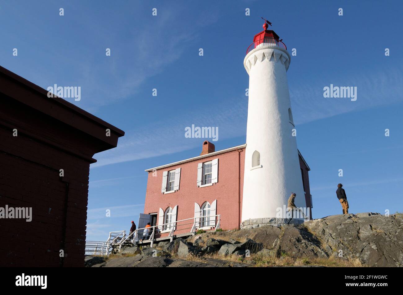 Fisgard Lighthouse National Historic Site of Canada, Esquimalt, Vancouver Island, British Columbia, Canada. Stock Photo