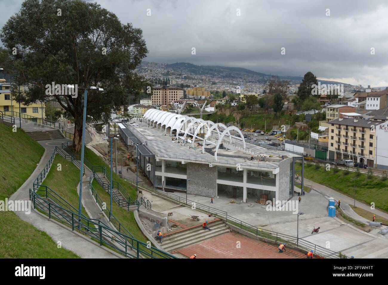 The new sports and cultural centre being built in La Loma Grande, Quito, Ecuador Stock Photo