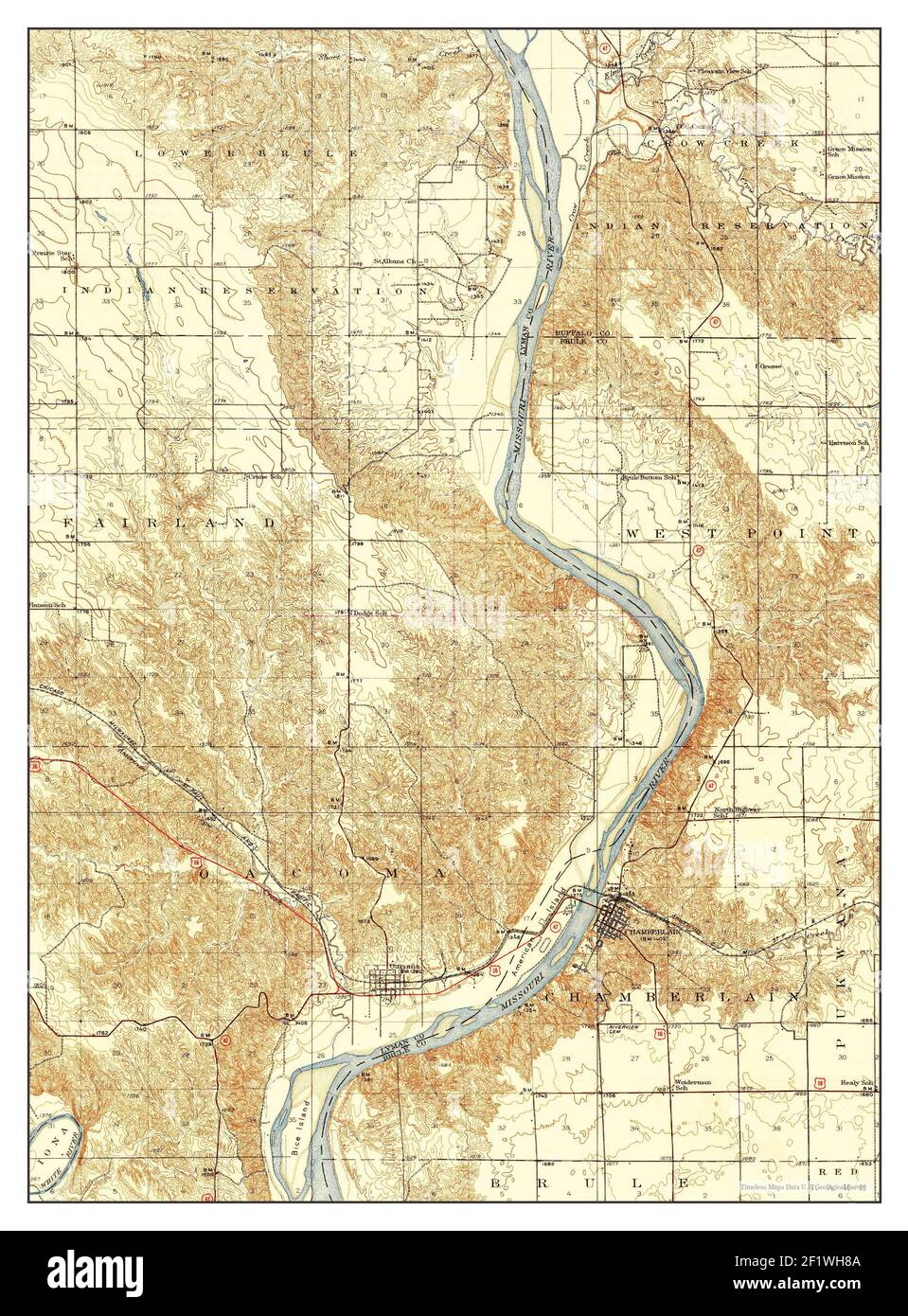 Chamberlain South Dakota Map Chamberlain, South Dakota, Map 1939, 1:62500, United States Of America By  Timeless Maps, Data U.s. Geological Survey Stock Photo - Alamy