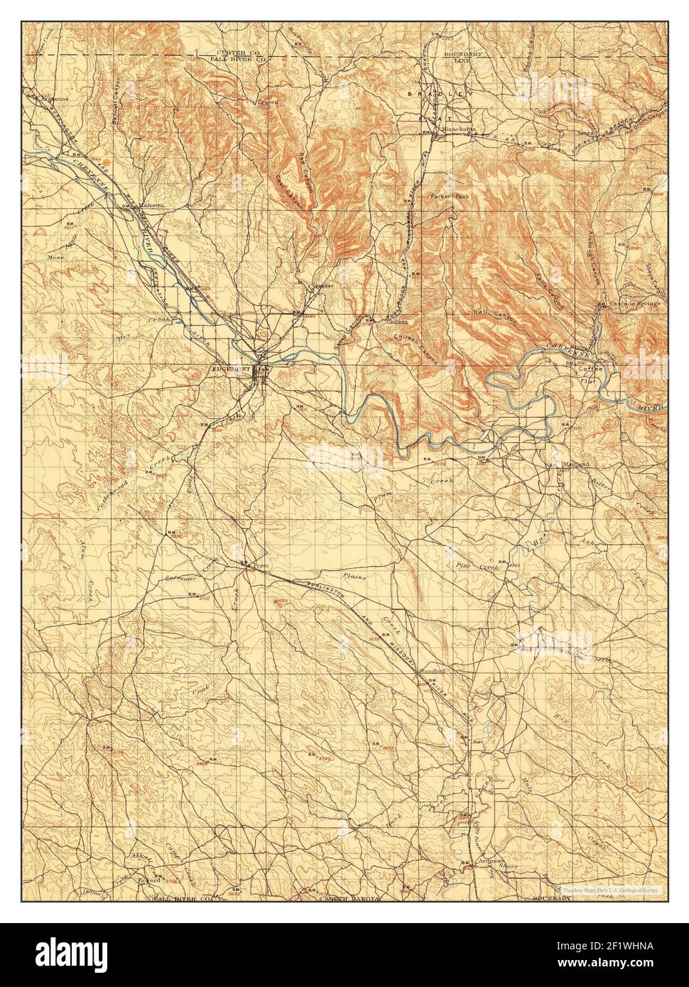 Edgemont, South Dakota, map 1902, 1125000, United States of America by
