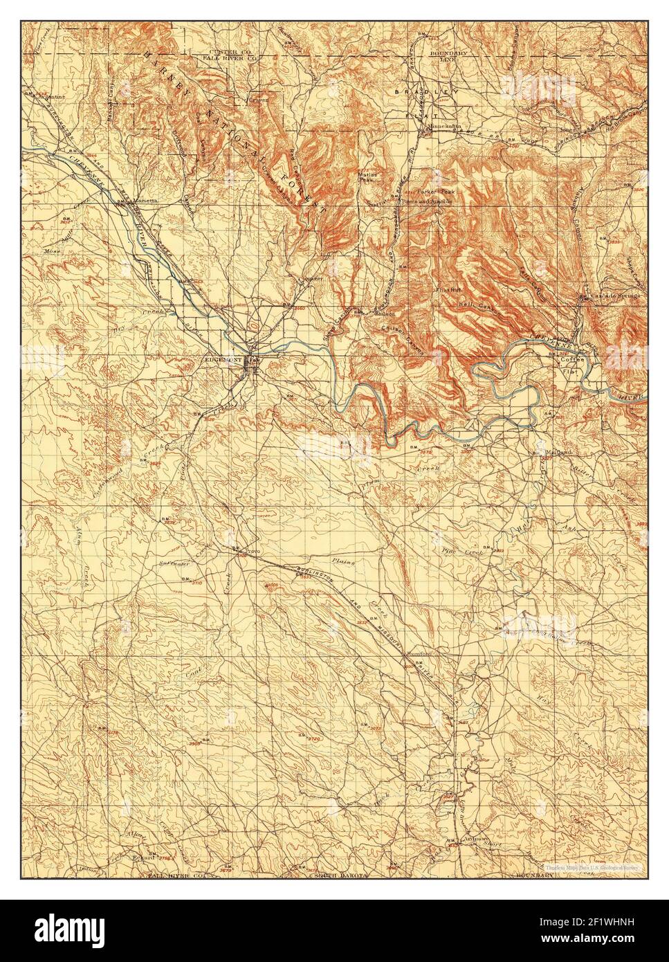 Edgemont, South Dakota, map 1902, 1125000, United States of America by