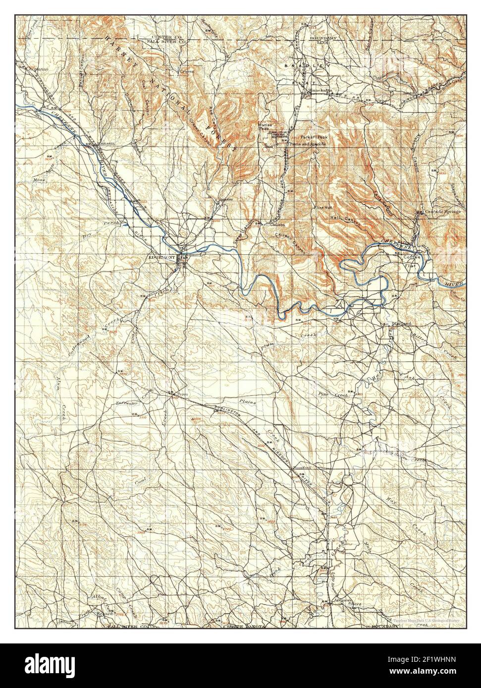 Edgemont, South Dakota, map 1902, 1125000, United States of America by