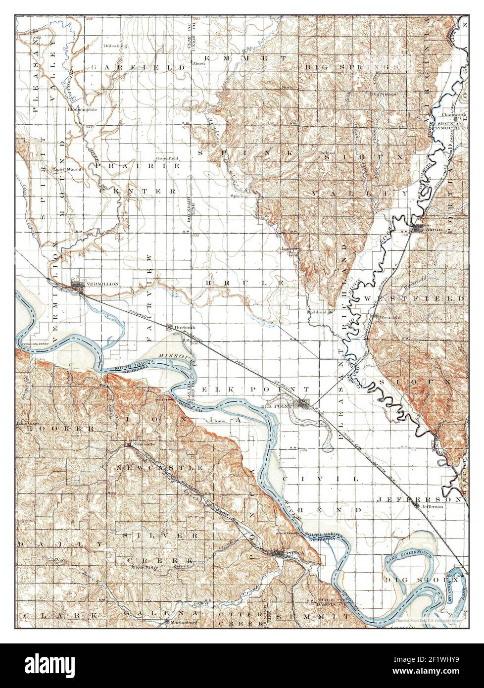 Elk Point, South Dakota, map 1898, 1125000, United States of America by Timeless Maps, data U.S